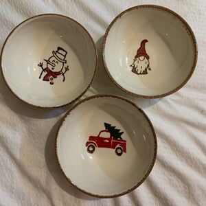 PICK ANY 3 ITEMS FOR $10 - Festive Holiday Bowl Set with Red and Brown Accents